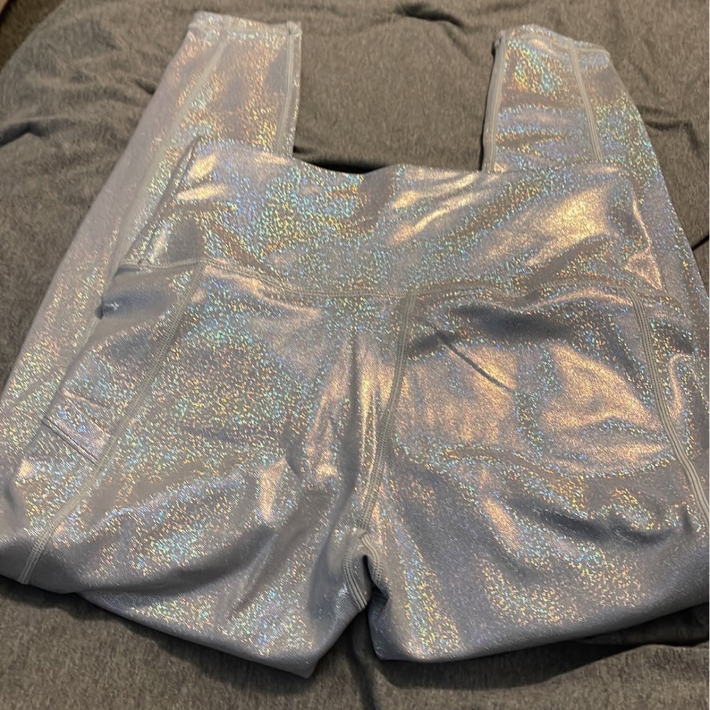 Halara iridescent ankle length leggings.